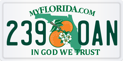 FL license plate 2390AN