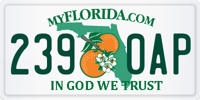 FL license plate 2390AP