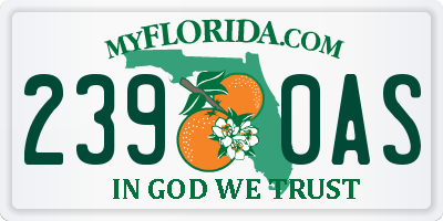 FL license plate 2390AS