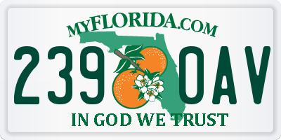 FL license plate 2390AV