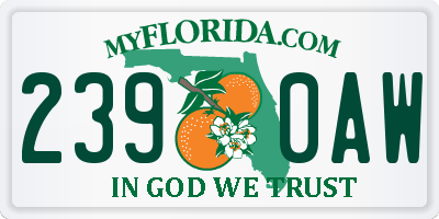 FL license plate 2390AW
