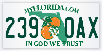 FL license plate 2390AX