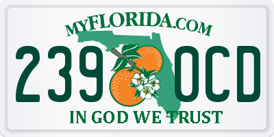 FL license plate 2390CD