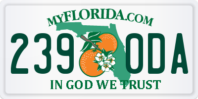 FL license plate 2390DA