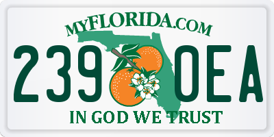FL license plate 2390EA