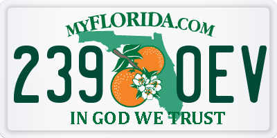 FL license plate 2390EV