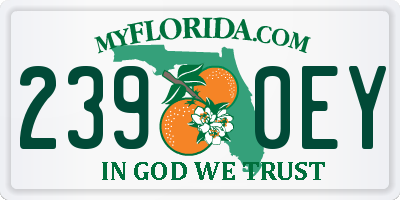 FL license plate 2390EY