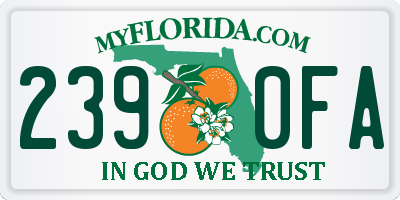 FL license plate 2390FA