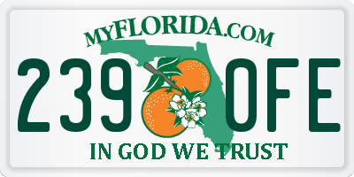 FL license plate 2390FE
