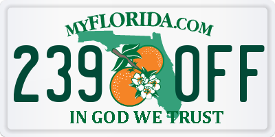 FL license plate 2390FF