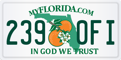 FL license plate 2390FI