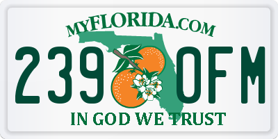 FL license plate 2390FM