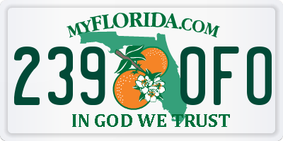 FL license plate 2390FO