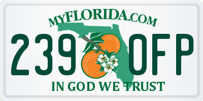 FL license plate 2390FP