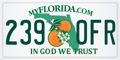 FL license plate 2390FR