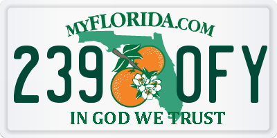 FL license plate 2390FY