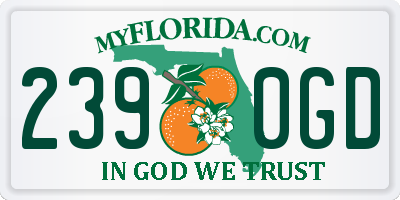 FL license plate 2390GD