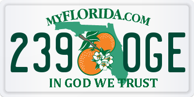 FL license plate 2390GE