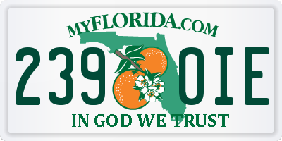 FL license plate 2390IE