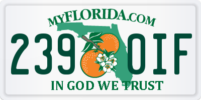 FL license plate 2390IF