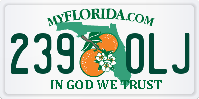 FL license plate 2390LJ