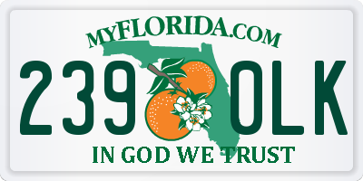 FL license plate 2390LK