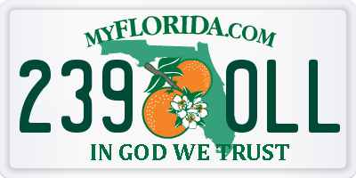 FL license plate 2390LL