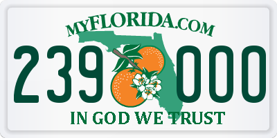 FL license plate 2390OO