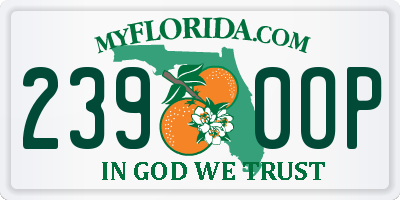 FL license plate 2390OP
