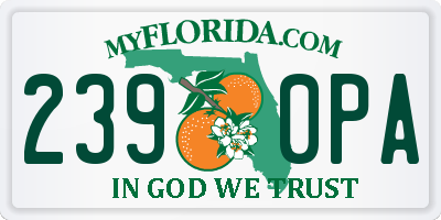 FL license plate 2390PA