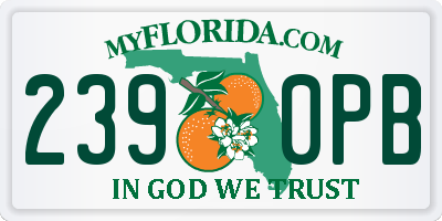 FL license plate 2390PB
