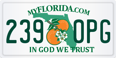 FL license plate 2390PG
