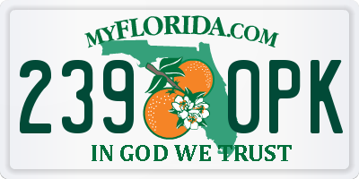 FL license plate 2390PK