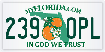 FL license plate 2390PL
