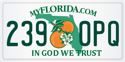 FL license plate 2390PQ