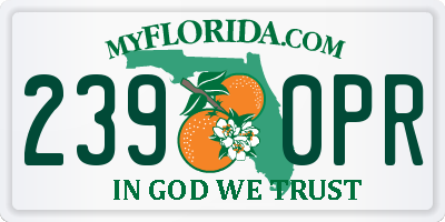 FL license plate 2390PR
