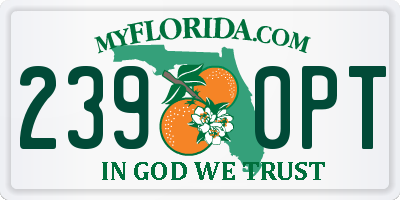 FL license plate 2390PT
