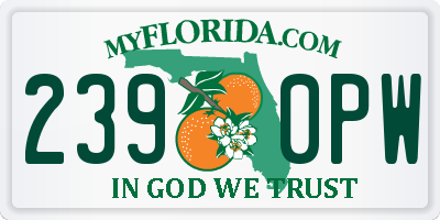 FL license plate 2390PW