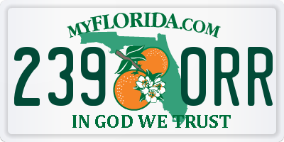 FL license plate 2390RR