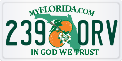 FL license plate 2390RV