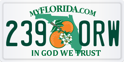 FL license plate 2390RW