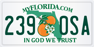FL license plate 2390SA