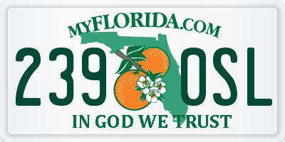 FL license plate 2390SL