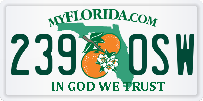 FL license plate 2390SW