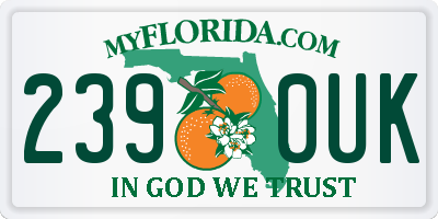 FL license plate 2390UK