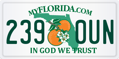 FL license plate 2390UN