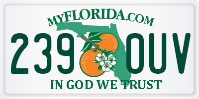 FL license plate 2390UV