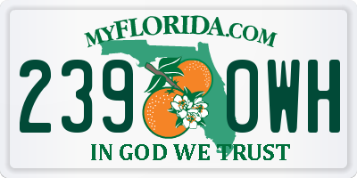 FL license plate 2390WH