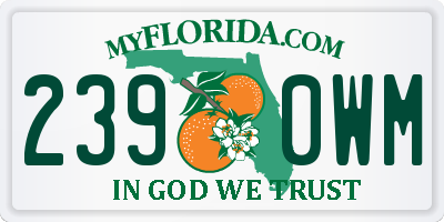 FL license plate 2390WM
