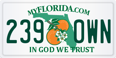 FL license plate 2390WN
